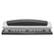 3 Hole Punch, 2- 3 Hole Adjustable Desktop Puncher, 10 Sheet Punch Capacity, Precision Pro, Black/Silver (74037)